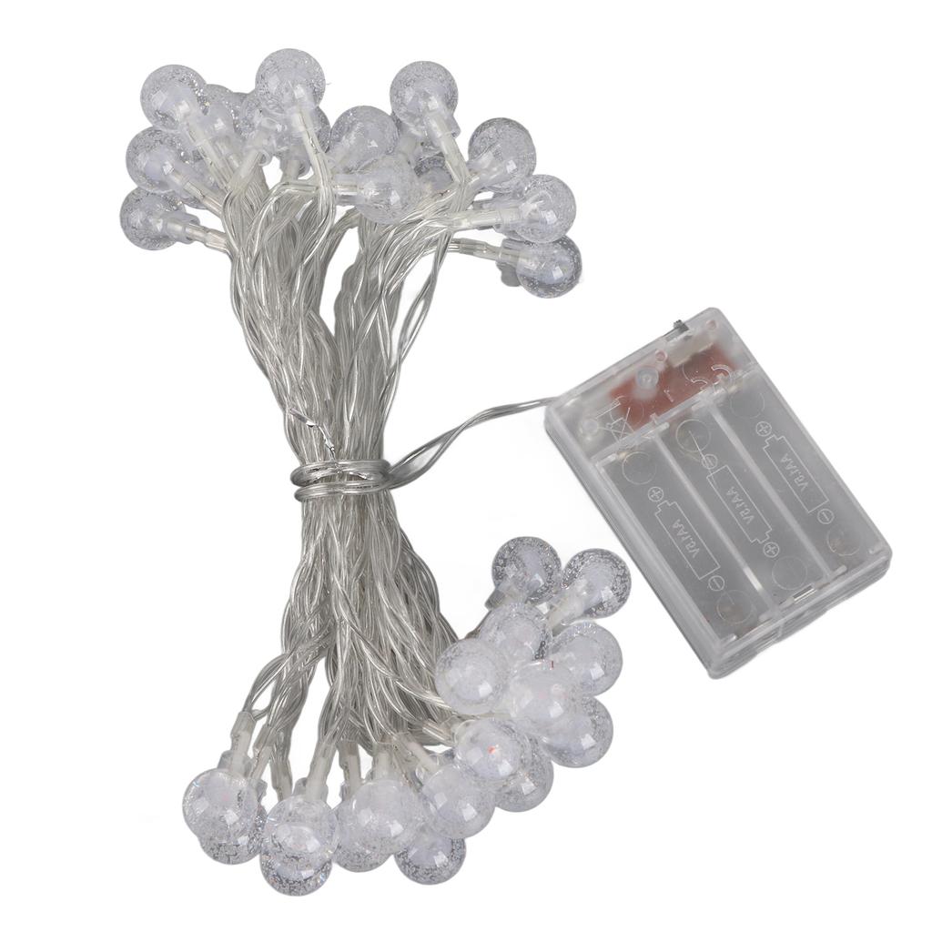Globe String Lights Battery Powered Type Colored IP66 Waterproof LED Bulb String Lights for Christmas Holiday Decorations