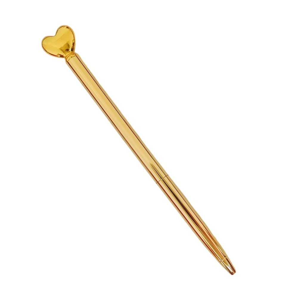 

Black Ink Neutral Pen Mental Writing Pen Writing Tool Love Heart Ballpoint Pen Back To School золотой металлик