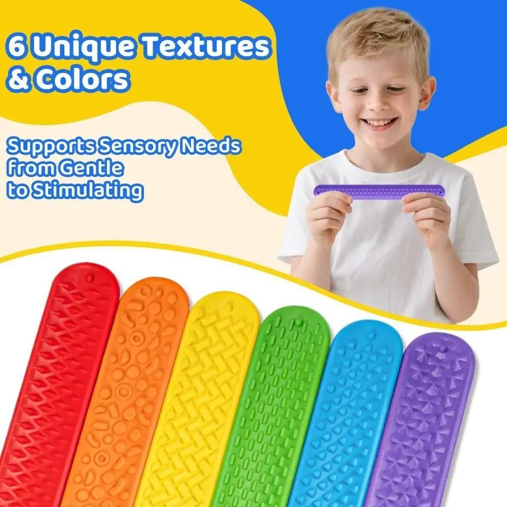 6pcs Wearable Design Silicone Slap Bracelets Childs Slap Band Toy Travel Must Haves