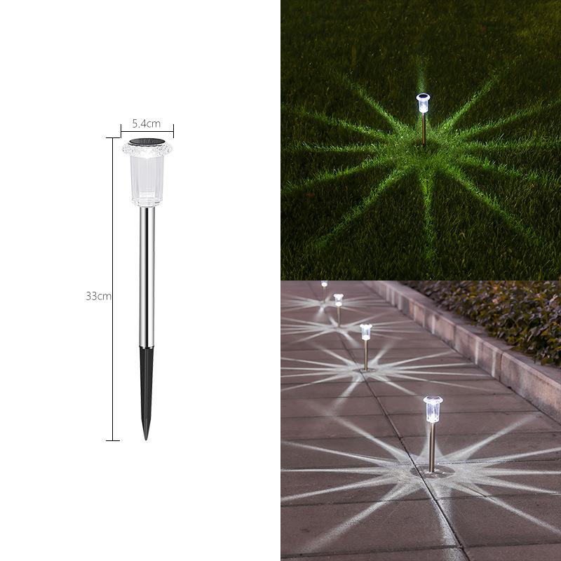 Outdoor Stainless Steel Solar Lawn Lights Waterproof Garden Yard Path Walkway Landscape Decor Night Lighting Courtyard Decor