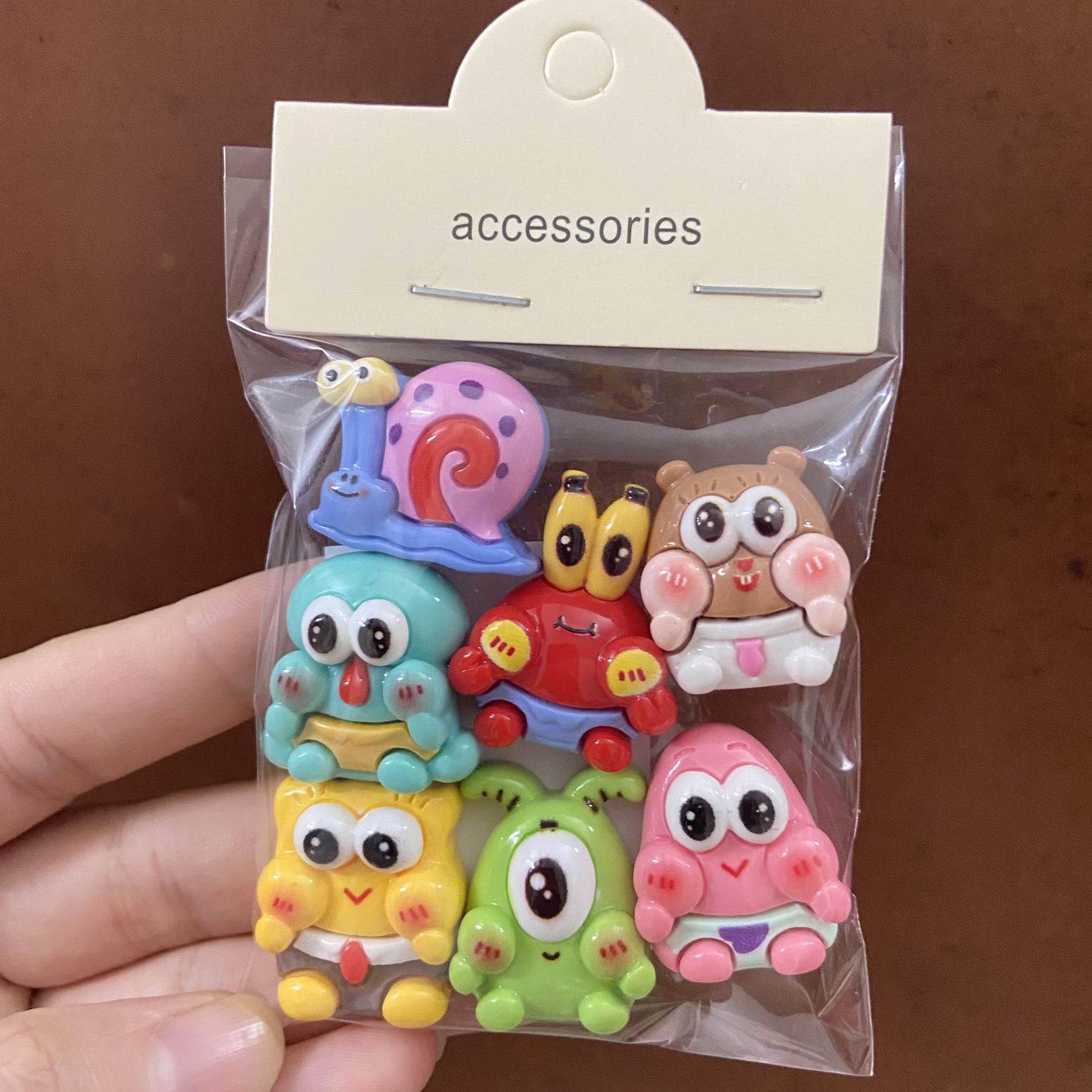 Cartoon Spongebob Patrick Star Cream Glue DIY Decorative Stickers Self Adhesive Water Bottle Shoe Charms Accessories