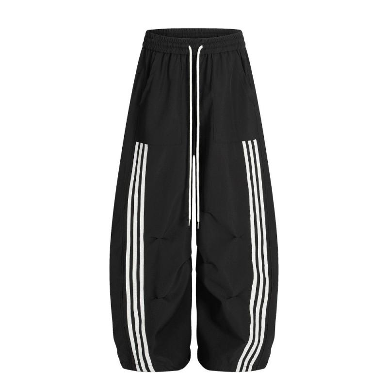 Mens Streetwear Striped 2-Piece Set Loose