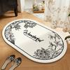 Bathroom Floor Mat, Flower Toilet Moisture-Proof Foot Mat, Diatomaceous Earth Absorbent Mat