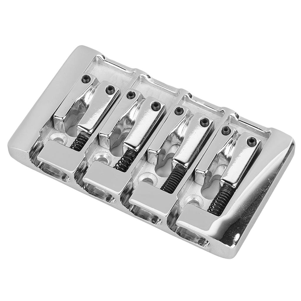 L Shaped Bass Bridge 4 String High Mass Metal Electric Bass Bridge Accessory for Musical Instrument Silver