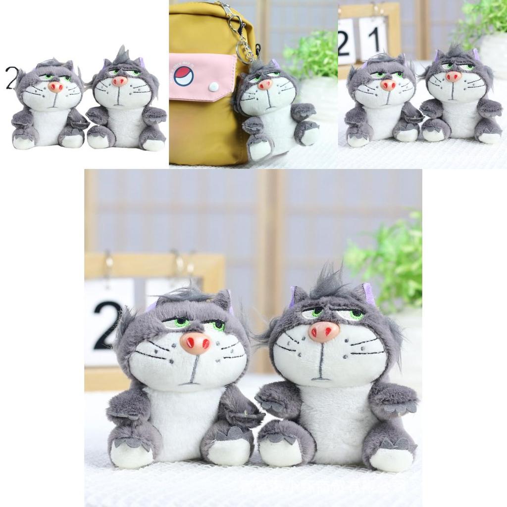 Adorable Lucifer Cat Plush Toy Keychain Cute Soft Figurine For Backpack Decoration