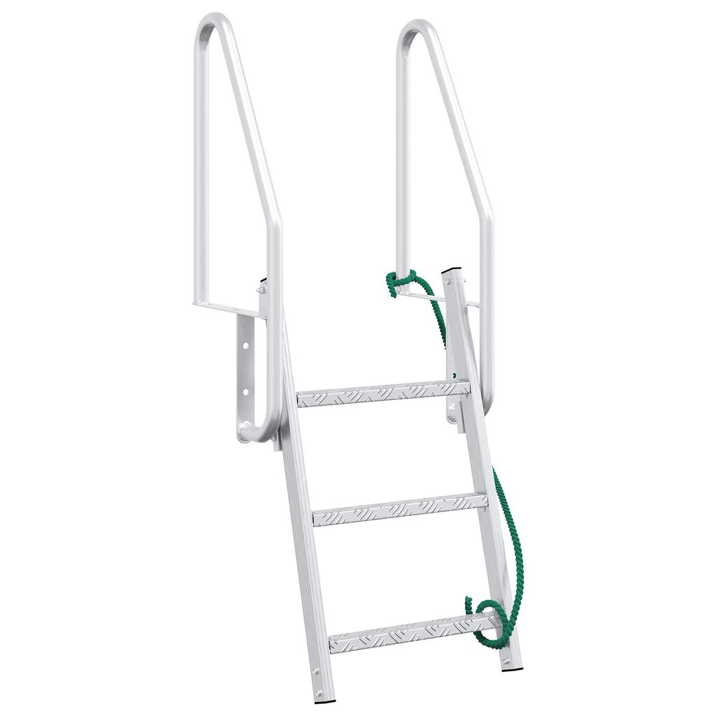 3 Step Dock Ladder Silver 58 X 77 X 144 Cm Aluminum