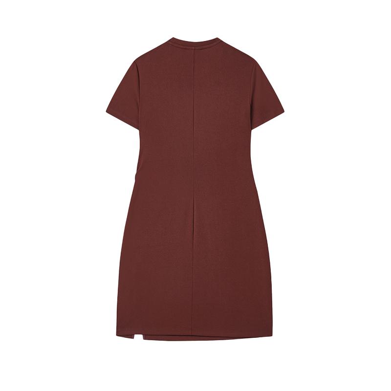 New FILA ORIGINALE Short Sleeved Dress Women's Terracotta Red Brown F51W529313F-BN