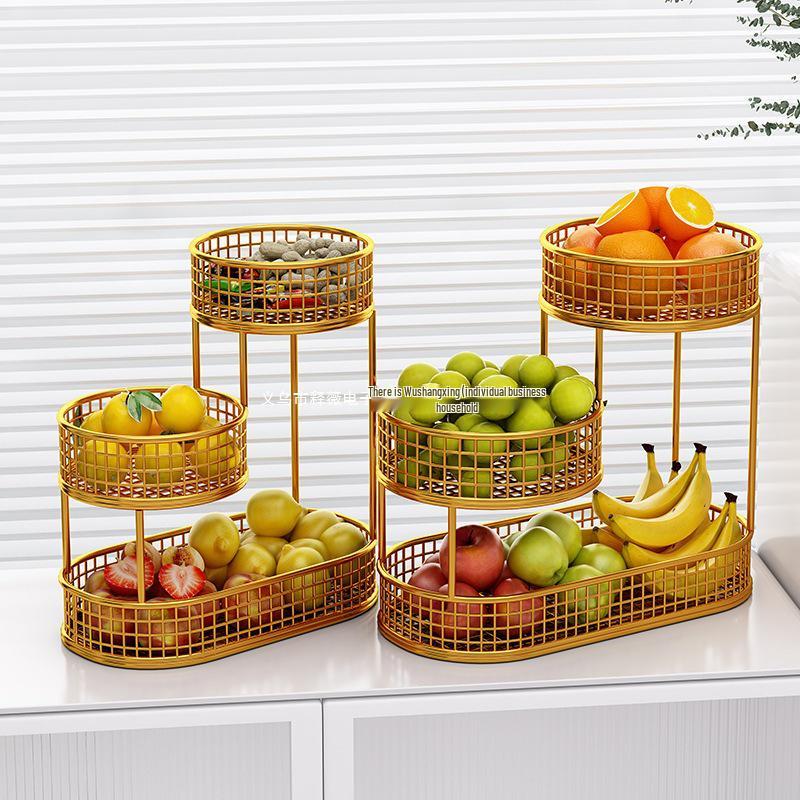 Luxury Multi-Layer Fruit and Snack Display Basket for Living Room Coffee Table