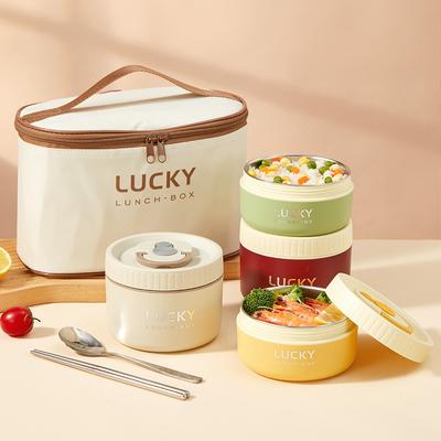 Isolierte Bento-Lunchbox mit Geschirr Mikrowellengeeignet Tragbar 304 Edelstahl Lebensmittelaufbewahrungsbehälter Stapelbar