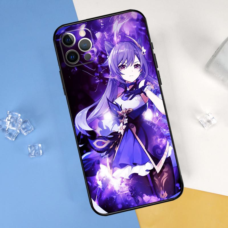 Genshin Impact Keqing Phone Case For iPhone 16 Pro Max 12 13 Mini 11 14 15 Pro Max XR 16 15 Plus 16e Cover Shell