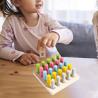 Montessori Cylinder Blocks Socket Toy Puzzle Educational Toys Colorful Wooden Cylinders