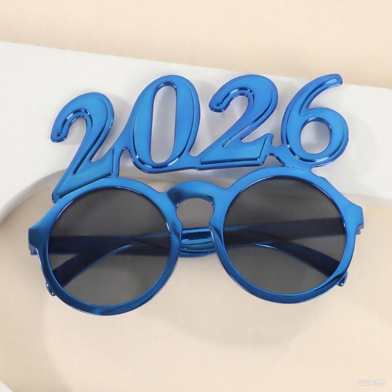 2026 Feestbril Met Ronde Glazen Nieuwjaarsviering Oogbescherming Praktische PC Universele Feestbril Voor Vrouwen