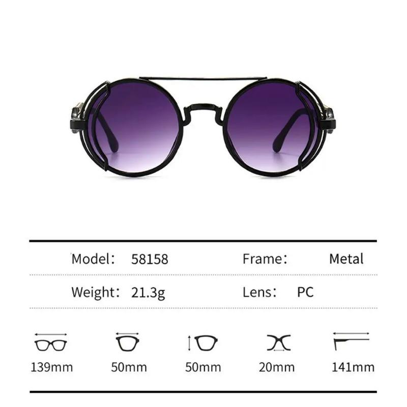 New Fashion Trendy Punk Steampunk Sunglasses Shuangqiao Sun Glasses Gothic Style Round Sunglasses UV400 Protection Eyewear