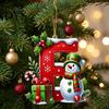 Lightweight Acrylic Alphabet Decorations 26Pcs Christmas Ornament Set, 2D A-Z Letters with Customized Tree Baubles Santa Hat Snowman Design,