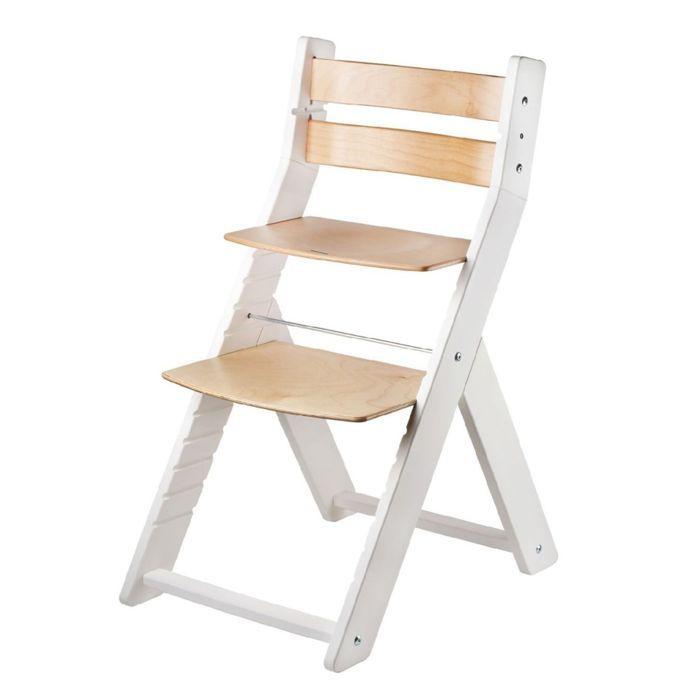 SANDY Children's High Chair, White and Varnished
