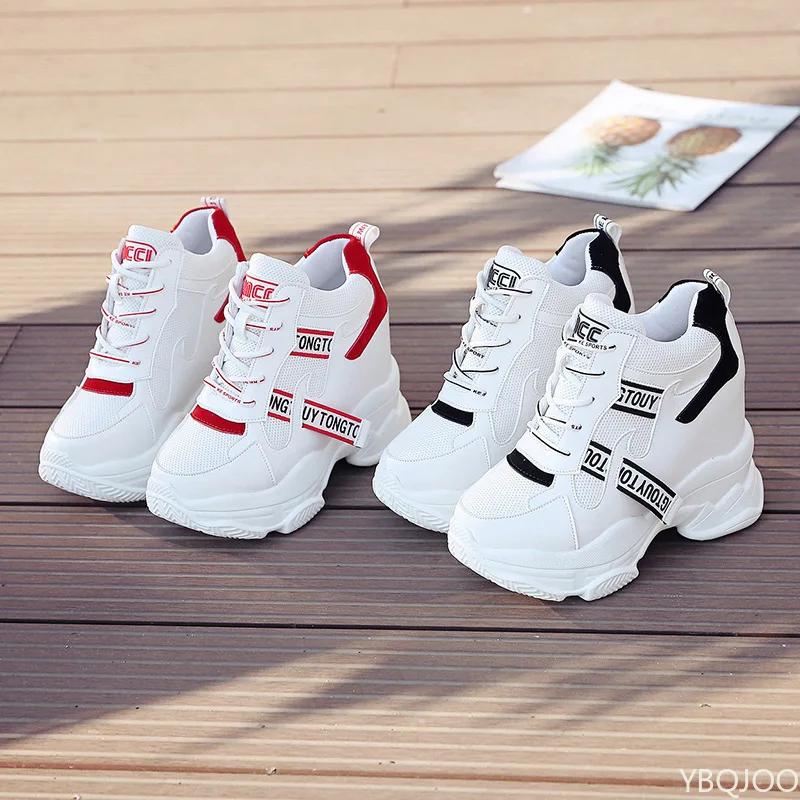 Women High Top Trendy Sneakers Platform Hot Sales Shoes Thick soled non slip leather footwear Femme Sneaker Boots Zapatos Mujer
