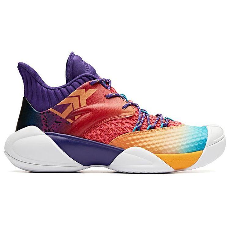 Anta Anti-Slip Durable Mid-Top Basketball Shoes Men Sneakers Purple Orange 11931605-7