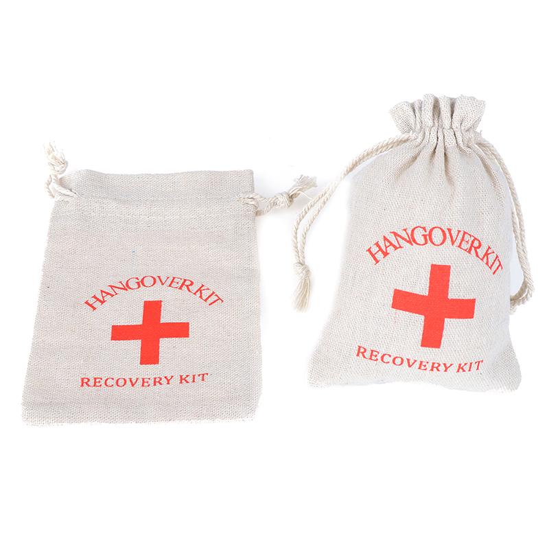 Cotton hangover survival kit bag bachelorette hen stag party first aid favor Cotton hangover survival kit bag bachelorette hen stag party first aid favor