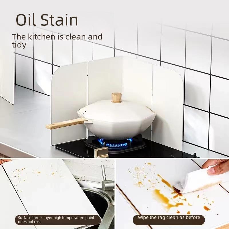 3 Sided Oil Splatter Guard Kitchen Steel Anti Splatter Shield Guard Grease Splatter Guard for Stove Top and Frying Pan