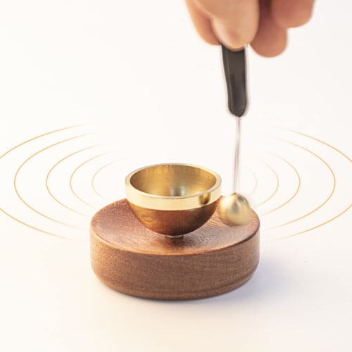 Mini Orin (Small But Great Sound) - Brass Singing Bowl with Long-Lasting Sound - Portable and Perfect for Buddhist Altars