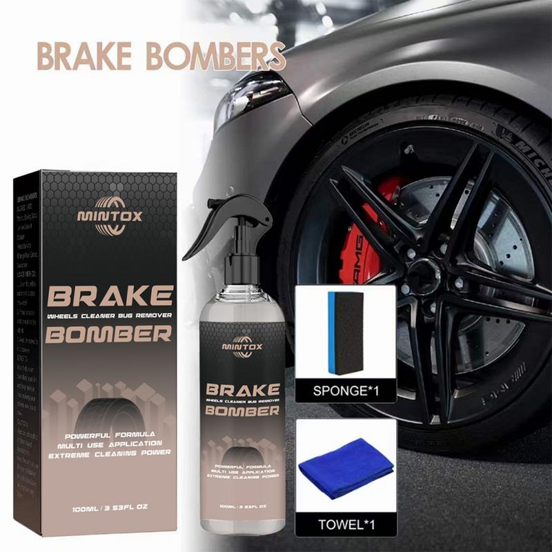 Stealth Brake Bomber 100ml Mocny Środek do Czyszczenia Hamulców w Sprayu z Gąbką i Ściereczką Skuteczny Usuwacz Pyłu Hamulcowego Cichy Środek do Czyszczenia Hamulców