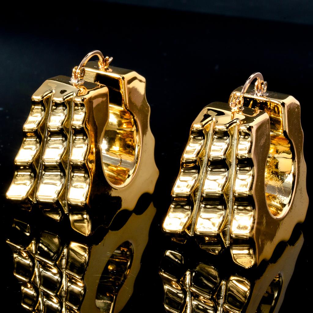 ZeaDear Zircon Dubai Smooth Chunky Big Earrings Fashion Statements African Hanging Earring For Women Luxury Dinner Jewellery