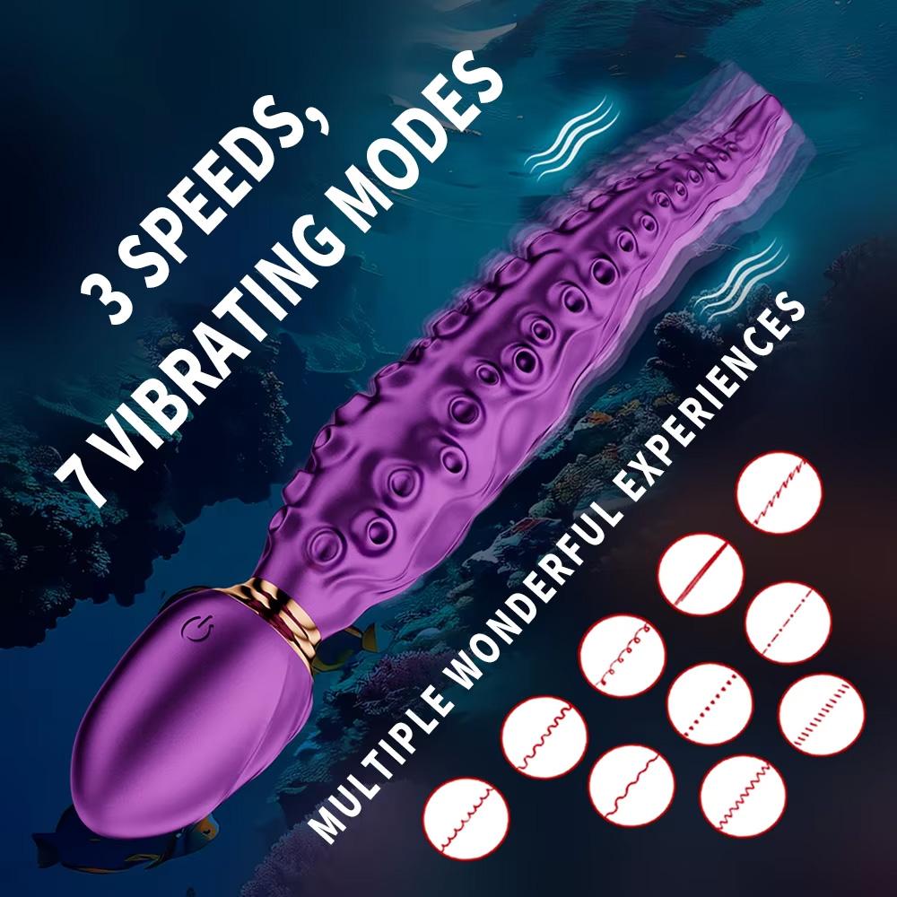 Octopus Tentacle Vibrating Dildo Vibrator, Ass Plug Soft Silicone Prostate Massager G-spot Stimulation Adult Female Sex Toys