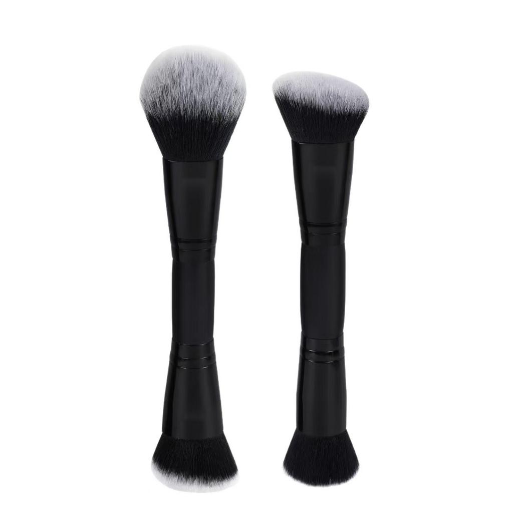 2PCS Foundation Makeup Brush Double-ended Flat/Angle Top Contour Brush for Beauty Blending Liquid Powder Concealer Cream