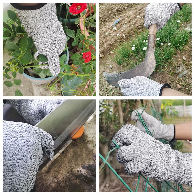 Gardening Anti-Cut Gloves, Level 5 HPPE Protection, Wear-Resistant for Horticulture, Construction, and Glass Handling.