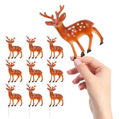 10 Stück Weihnachten Kuchenstecker Plastik 3D Niedlich Dessert Topper Feiertag Obst Dekorationen für Cupcakes