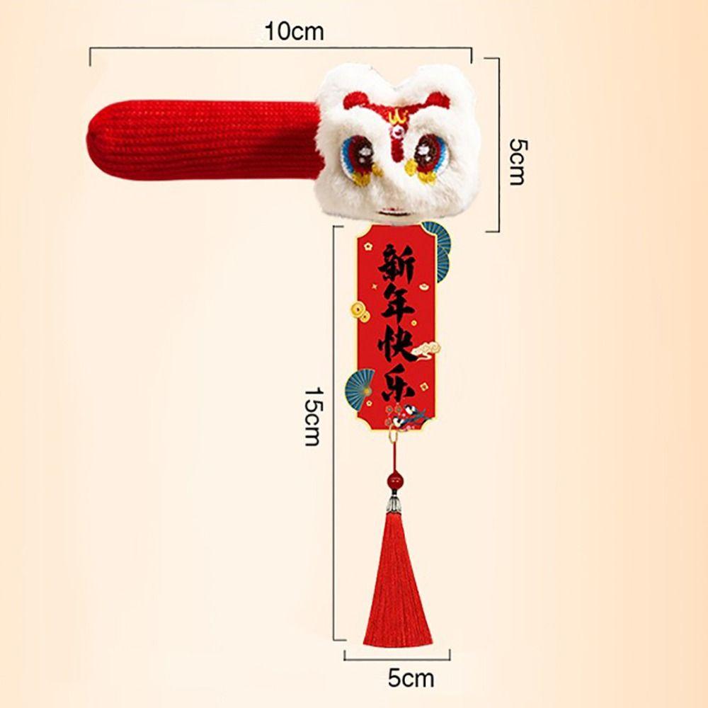 2026 New Year Door Knob Cover Anti-Static Handmade Door Knob Protector Antifreeze Hands Anti-Collision Lion Dance Pendant