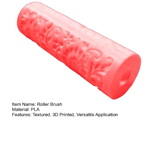 1/2Pcs Textured Roller Brush 3D Printed PLA Material Smooth Finish Paint Roller Floral Vine Pattern Decorative Painting Tool
