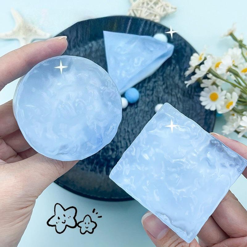 Transparent Ocean Mousse Squeeze Toy Squishy Square Fidget Toys Super Soft Circle Antistress Pinch Decompression Sensory Toy