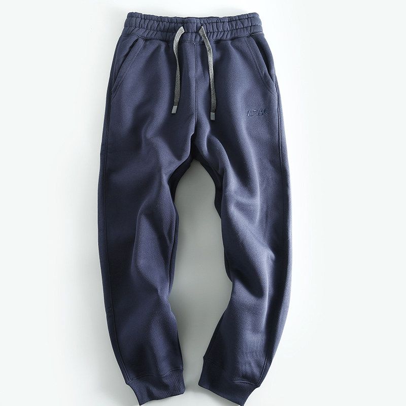 Fleece-lined Sweatpants Men s Thickened Trousers Foreign Trade Export Men s Trousers Overplus Order Cattle Goods Men s Export Men s Pants Fashion Cyan L