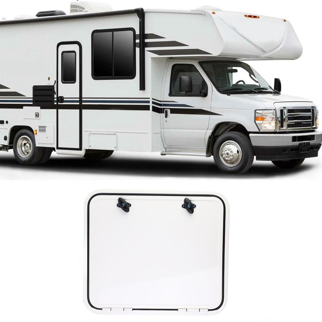 RV Baggage Door Heavy Duty Square Rounded Corners Storage Baggage Hatch Door with Flat Lock and Keys