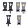 Solar Cemetery Vase with LED for Gravestone Outdoor Artificial Fresh Flower Holder Headstone