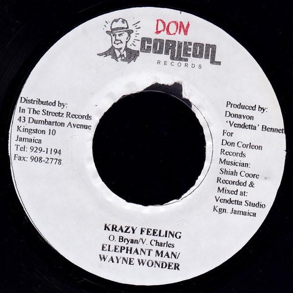 

7inch Record ELEPHANT MAN & WAYNE WONDER - Krazy Feeling NONE Don Corleon Rec 2003 Jamaica Reggae, Ska & Dub Used