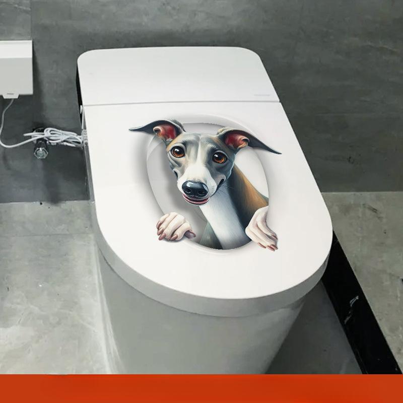 Toilettenaufkleber 3D Katze Lebhafter Wandaufkleber Mode Lieblich Tier PVC Wasserdichte Aufkleber Für Badezimmer Toilette Küche Dekorativ