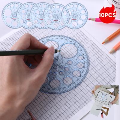 Multifunktionelles Geometrisches Lineal Geometrische Zeichenschablone Messen Entwurfslineale Multifunktion für Büro Schule Zuhause Bau