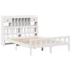 Solid Wood Bed with Shelf Without Mattress White 160 x 200 cm Pine