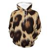 Men's Fashion Leopard Zebra 3D Print Graphic Hoodie Streetwear Long Sleeve Sweatshirt Casual Pullover for Autumn
