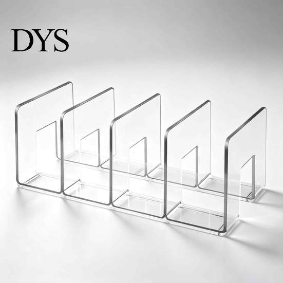 Office Desk Accessories for Book Clear Acrylic File Holder, L-Shaped Organizer, Sturdy Desktop Plastic Dividers Folder Rack, Documents Magazines