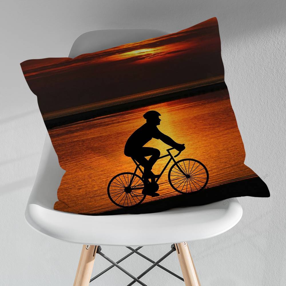 Leisure Art Sunset Cycling Pillow Case For 30x30cm45x45cm55x55cm For Home Bedroom Decoration And Protector