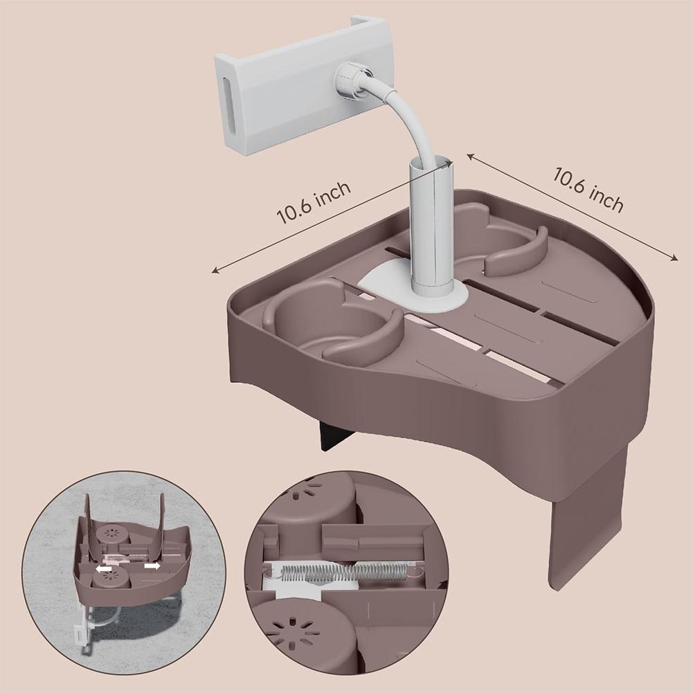 3 in 1 Nonslip Spa Drink Tray Side Table with Cup and Phone Holder Clip-on Pool Beverage Drink Tray for Outdoor Inflatable Pool