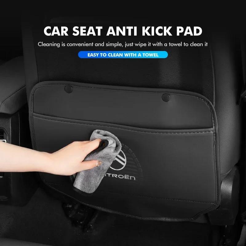 Car Seat Back Anti-kick Pad Protector Mat Anti Scratch Organizer For Citroen C4 C3 C5 C1 C2 C6 C4L DS3 DS4 Berlingo Picasso