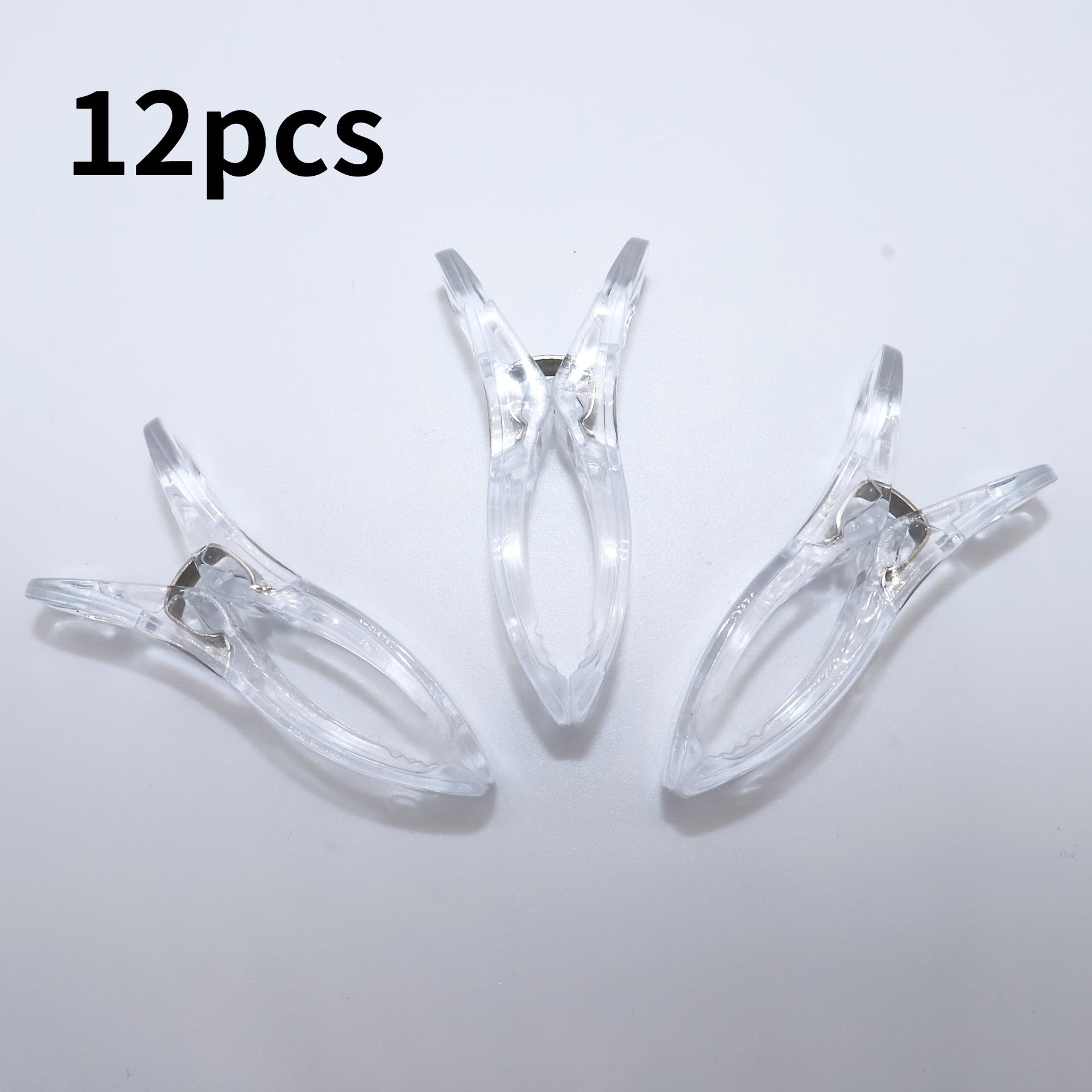 12 transparent spring clips, suitable for balloon arch decorations and clothes hangers белый