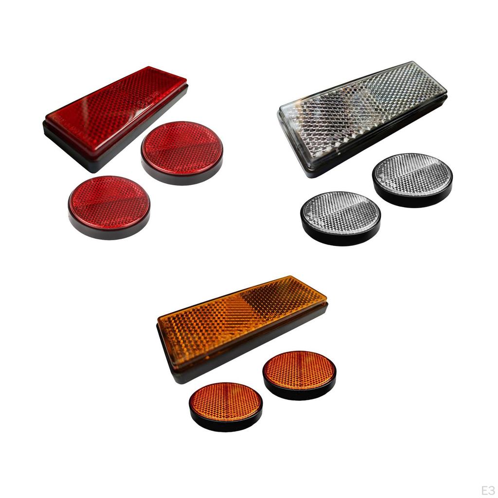 3 Pieces Motorcycle Night Reflector Replaces Reflective Strip for Trailer Car Motorbike Boat