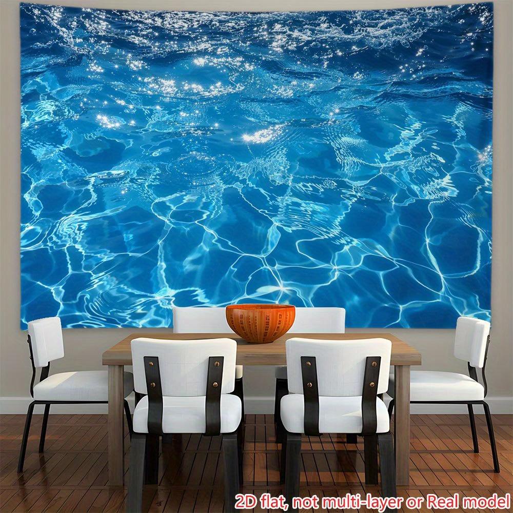 2D-Ebene, 2D-Ebene Druck Partybanner, 1 Blatt. Blaue Wasserwellen-Hintergrundwand-Dekorationsmalerei