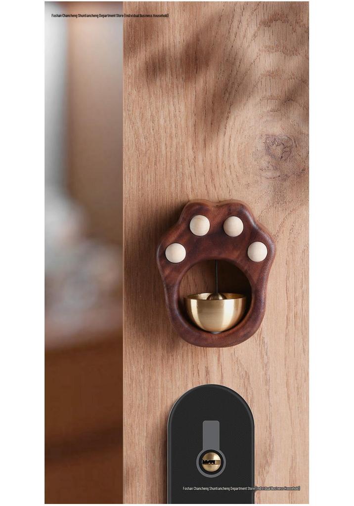 Cute Cat Paw Wind Chime: Entry Reminder Bell with Suction Mount