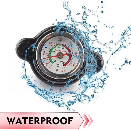 1 PC High Pressure Radiator Cap with Temperature Gauge, 1.8 Bar 26 PSI Alloy Radiator Cover, Compatible with Honda CRF CR-XR, Suzuki DR-Z RMZ, Yamaha